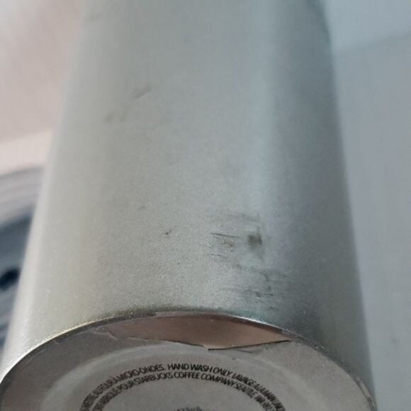 16 Oz Starbucks Metal Cold Travel Tumbler Straw Cup Mug Silver Coffee Tea - Picture 10 of 14